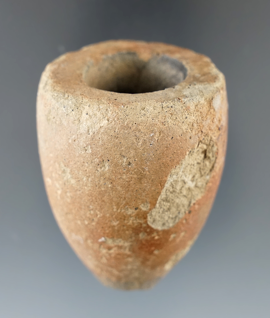 2 1/4" long limestone tube pipe found in Riverside Co., California near Palm Springs.