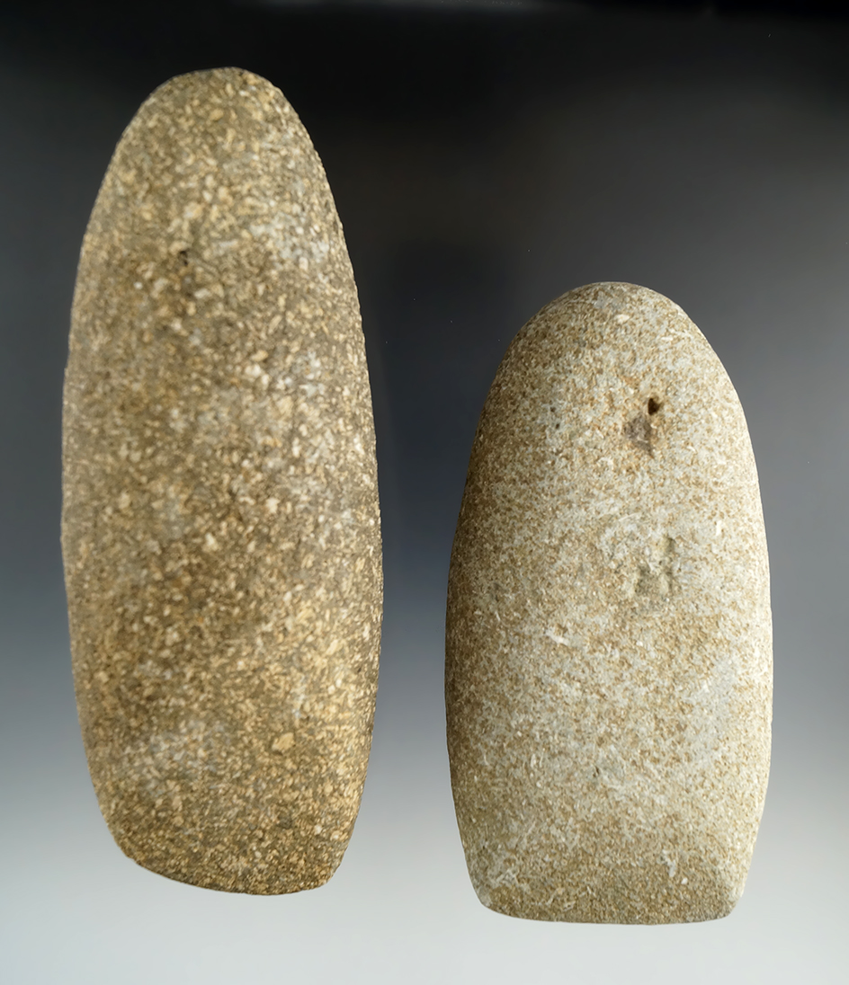 Pair of hardstone Celts found in Indiana, largest is 6".