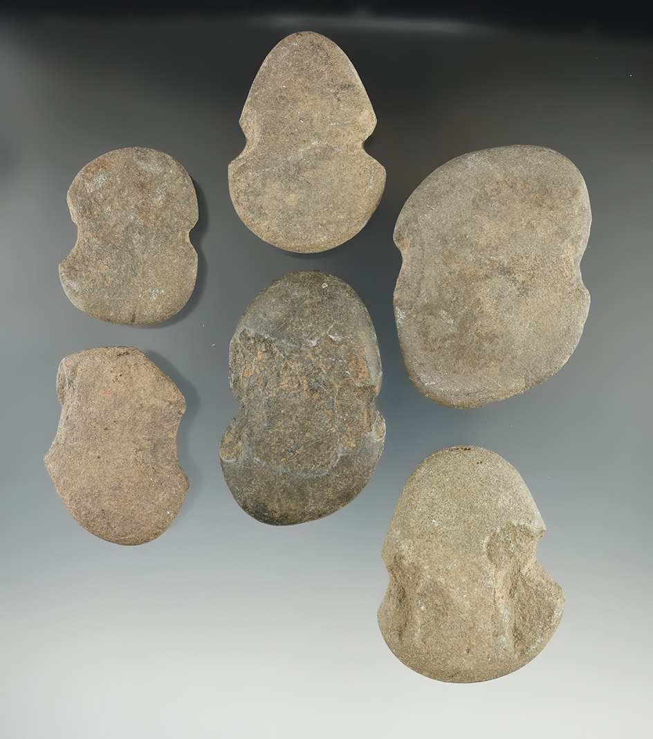 Set of 6 Net Weights found in Indiana, largest is 2 7/8".