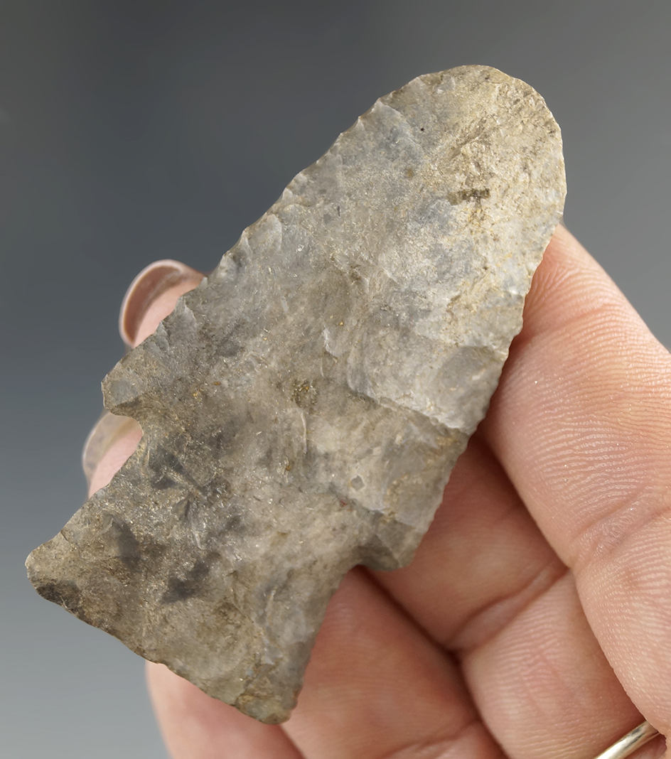 2 3/8" nicely beveled Hardin blunt found in Berrien Co., Michigan.