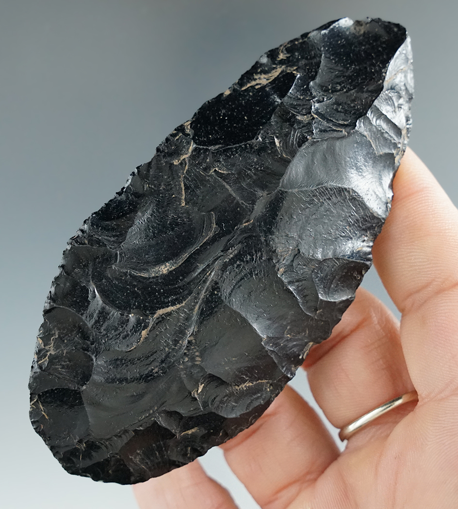 3 13/16" obsidian Cascade Blade found in Twin Falls Co., Idaho in the 1950s.