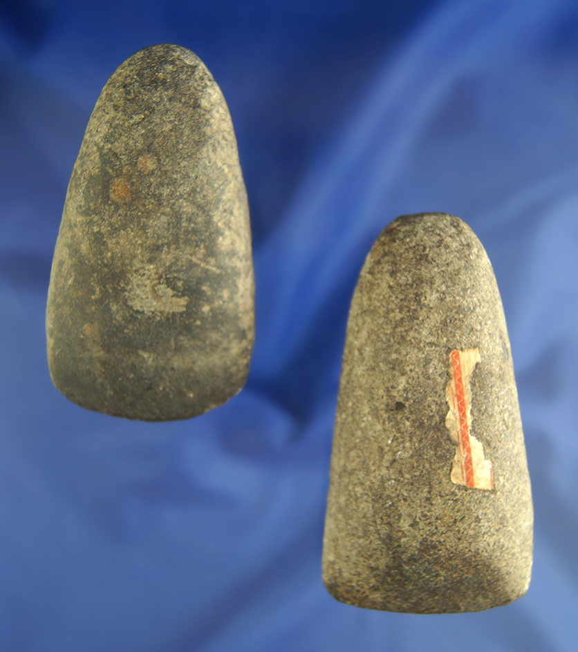 Pair of stone Celts found in Ohio in nice condition, largest is 3 9/16".