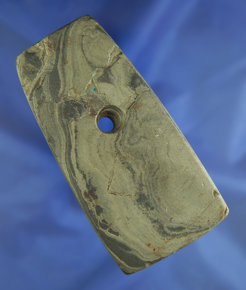 4 1/8" Pendant made from nicely banded slate found in Ohio.