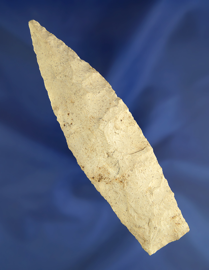 5" Sedalia found in northern Illinois made from Burlington chert. Comes with a motley COA.