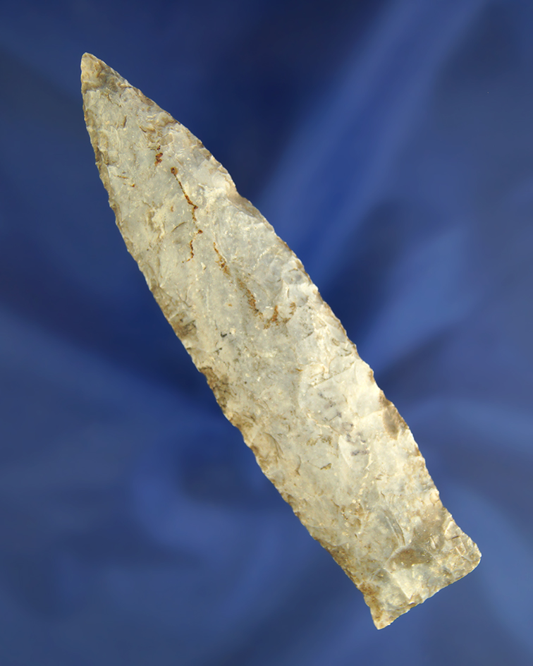 4 9/16" Rosewood Point made from Jefferson City chert found in Randolph Co.,  Mo.  Perino COA.