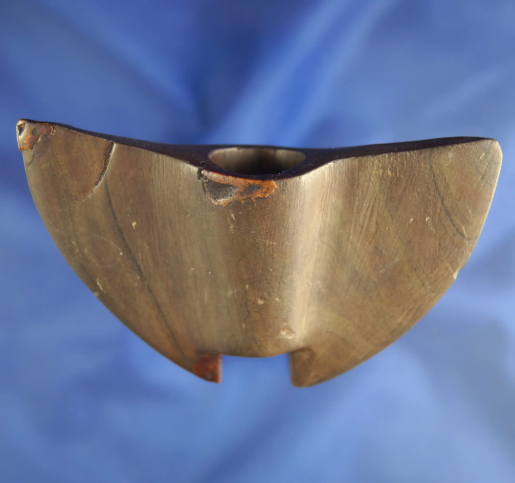 4" Winged Bannerstone with three small spots of restoration found in Mercer Co.,  Ohio. Pictured