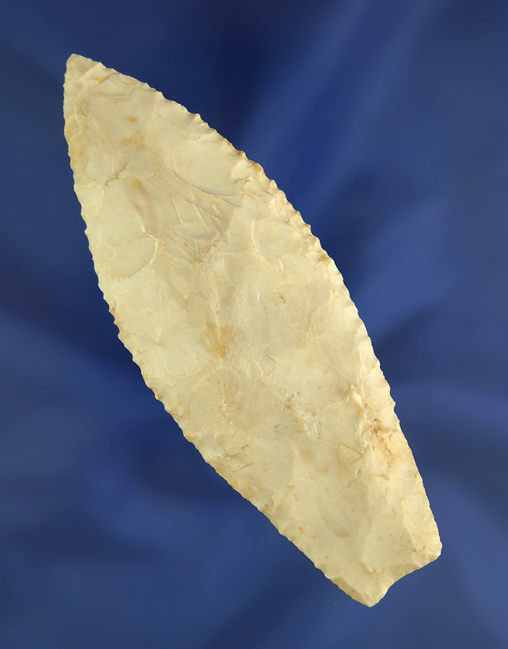 4 1/8" Burlington Flint Agate Basin found in Illinois that is very nicely styled.