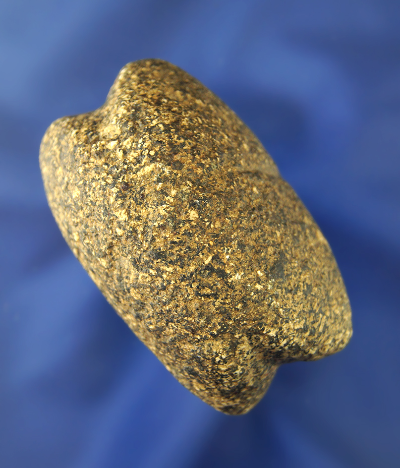 2 1/4" granite Loafstone notched on both ends found in Delaware Co.,  Ohio.