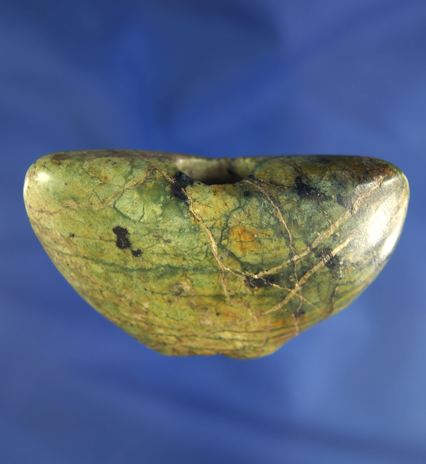 Sale Highlight! 2 3/4" miniature Winged Bannerstone - beautifully colored green Chlorite - Ohio.