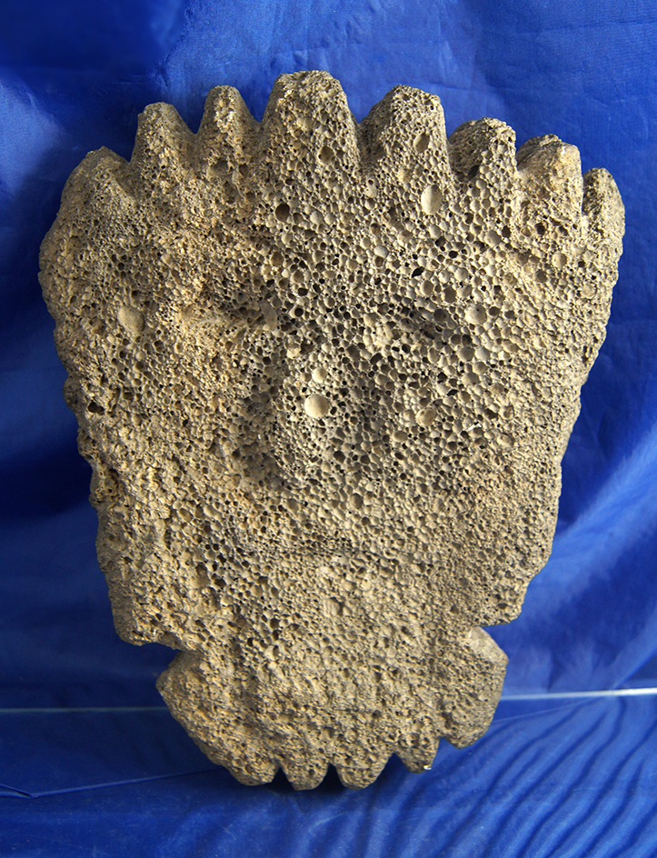 Very unique 8 5/16" by 6 5/8" Cogstone Effigy  made from volcanic stone found in Surry CA.
