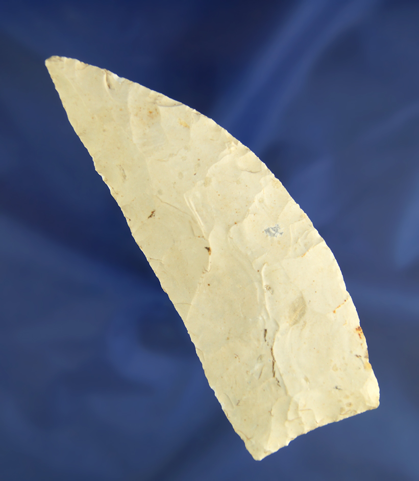 4 11/16" Burlington chert Crescent Knife found in St. Charles Missouri. Ex. Mitch Lewis.