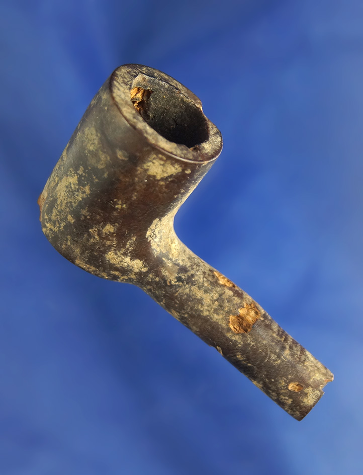 Very rare! 1 13/16" miniature wooden Trade Pipe stamped "Italy" on one end which is very rare.