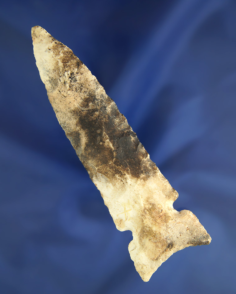 4 1/2" Graham Cave - Burlington chert found in Massic Co.,  Illinois. Davis G-8 COA.