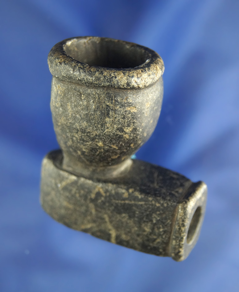 2 1/8" Steatite Pipe found in Franklin Co.,  Ohio. Ex. J. W. Dean collection. Excellent condition.