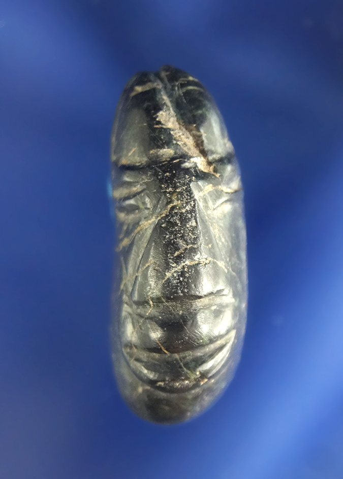 1 3/8" tall miniature pre-Columbian stone Human Face Effigy found in Central America..