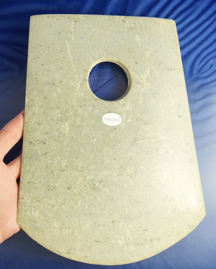 Very large 9 5/8" by 7 1/8" wide Chinese Jade  Votive Axe in excellent condition. Ex.  Bernacci