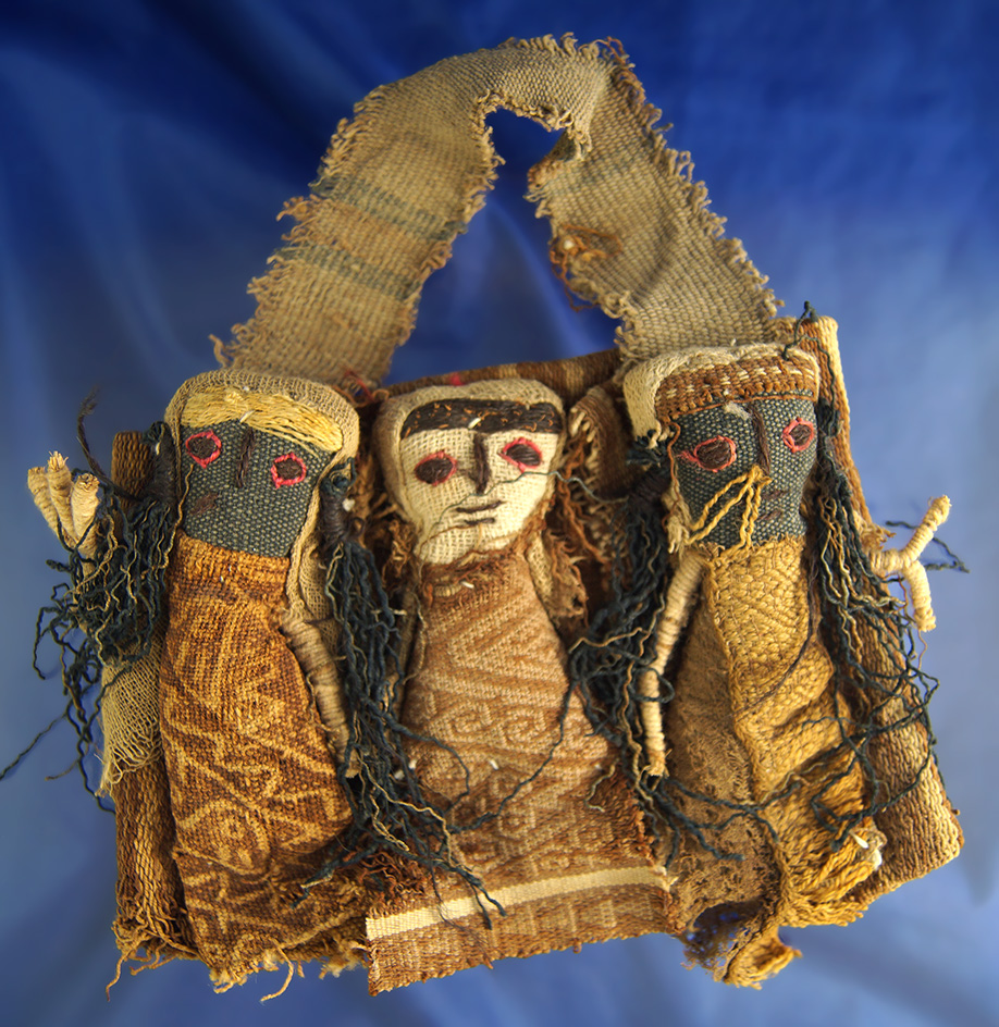 Nicely crafted 6 3/4" wide Inca culture woven dolls from Peru.