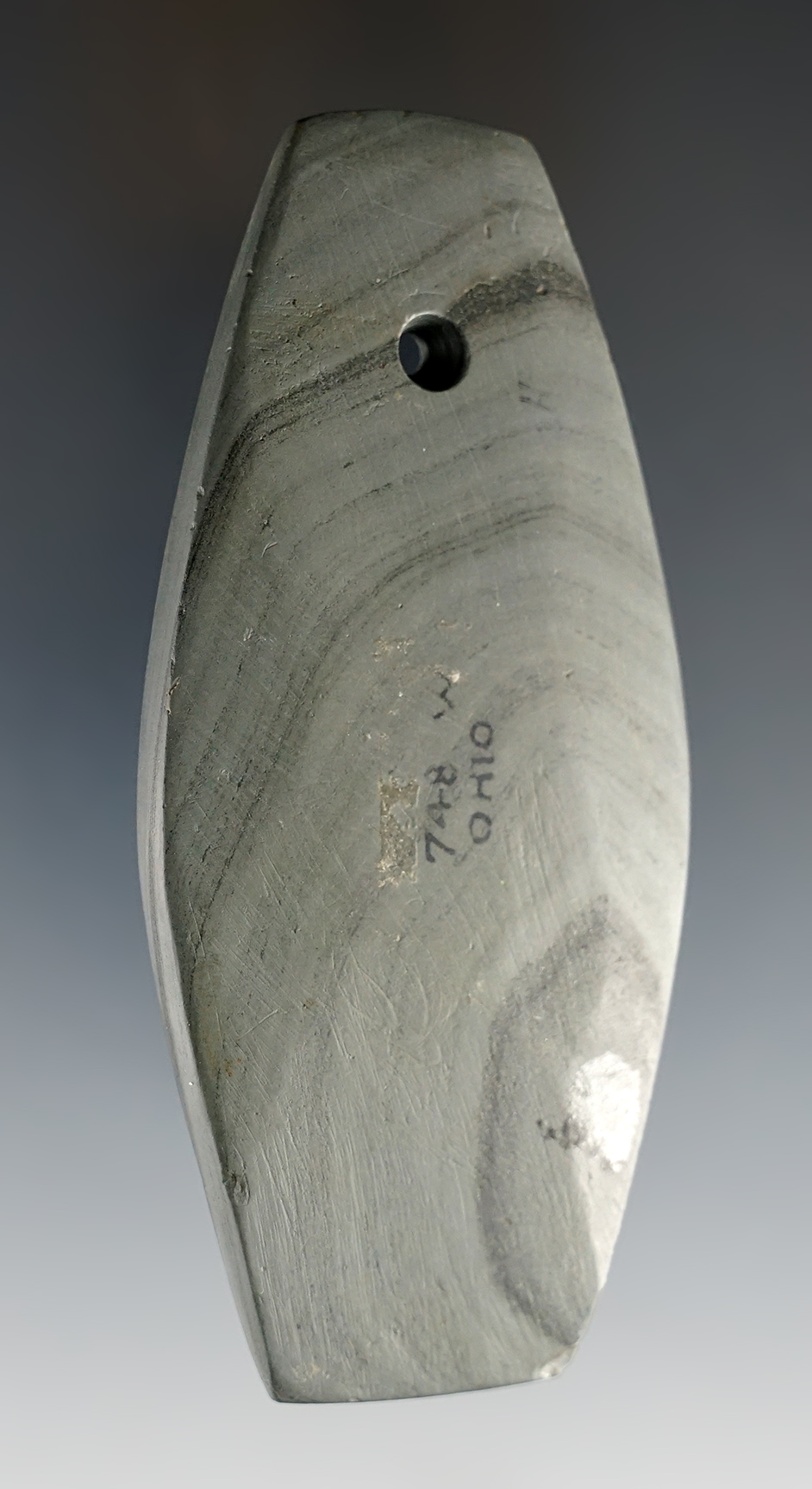 4 1/8" x 1 7/8" Flared Pendant. Ex. Doughty, Wehrle. Pictured WW #8, pg. 125. Davis COA..