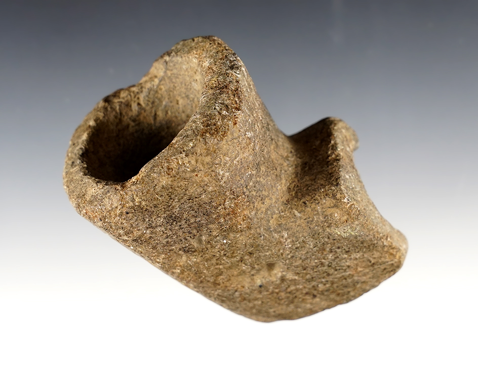 Nice 3" tall Ohio Elbow Pipe made from patinated stone. Ex. Wehrle collection (4085W).