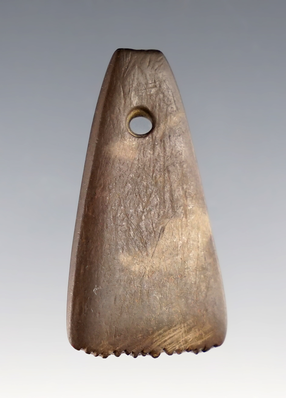Fine 1 5/8" Miniature Fringed Pendant found in Jackson Co., Missouri.