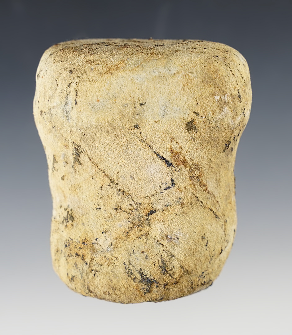 Nice 2 7/8" long 3/4 Grooved Hammerstone found in Hardin Co., Ohio.