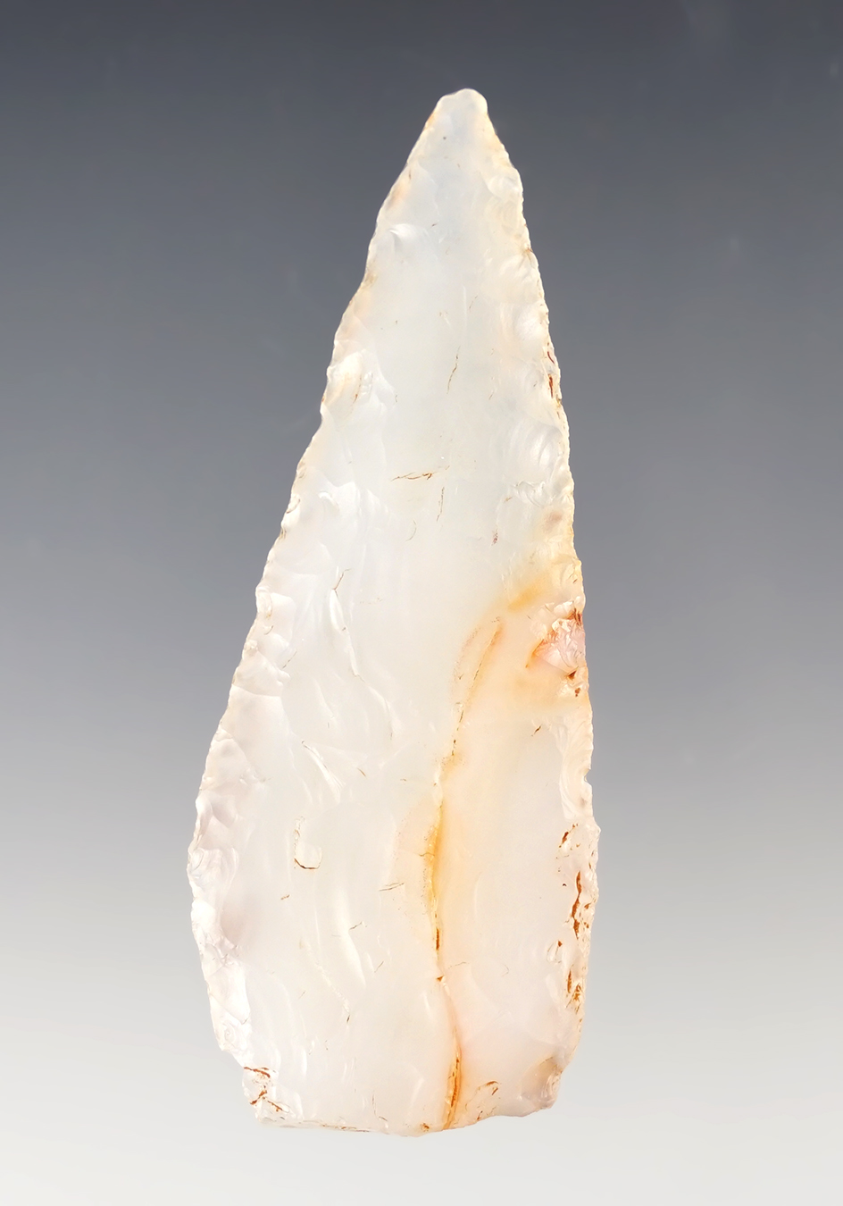 3" highly translucent Agate Knife with an anciently salvaged base, found in Colorado.