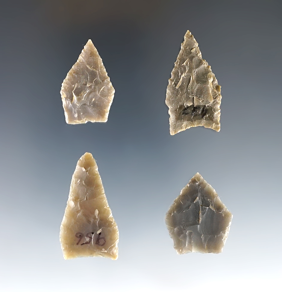 Set of 4 nice Jacks Reef Pentagonal Points found in the Kentucky/Tennessee area. 