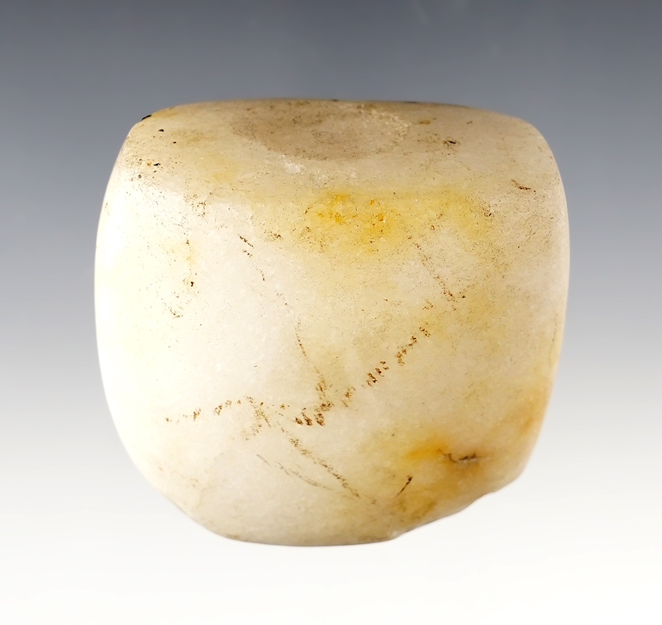 2 3/8" by 2 1/8" white Quartz Bannerstone Preform - Illinois on July 12, 1978 - Dickey COA.