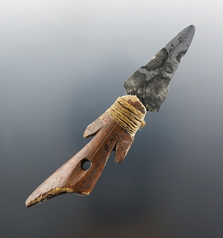 4 1/4" Bone Harpoon Fore Shaft with Slate Point. Shishmaref, Alaska. Stermer COA. 