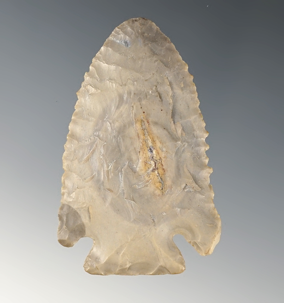 2 7/16" Archaic Corner Notch found in Spencer Co., Indiana. Ex. Lynch, McManus.