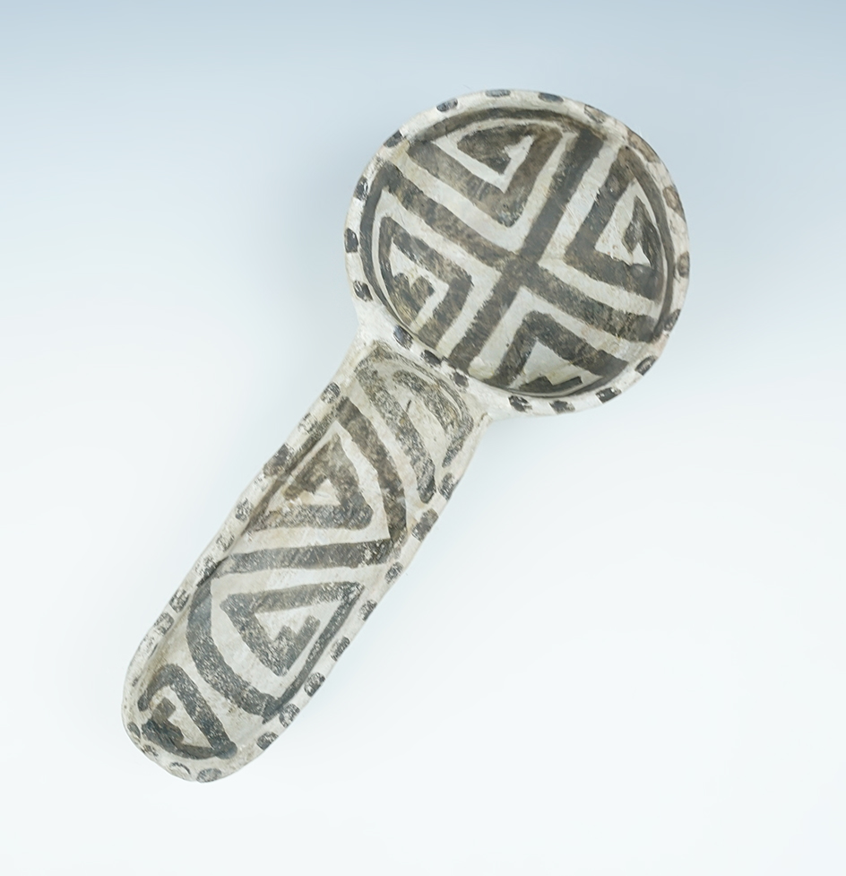 Miniature 5 7/8" long by 2 5/8" wide Anasazi Pottery Dipper. New Mexico.