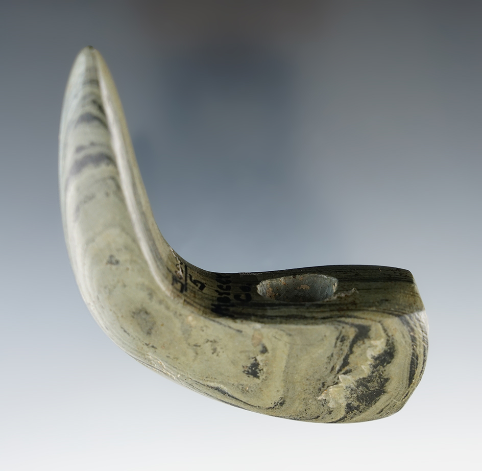 2 3/4" x 3 1/8" Classic Banded Slate Geniculate Banner. Ex. Dr. Gordon Meuser.