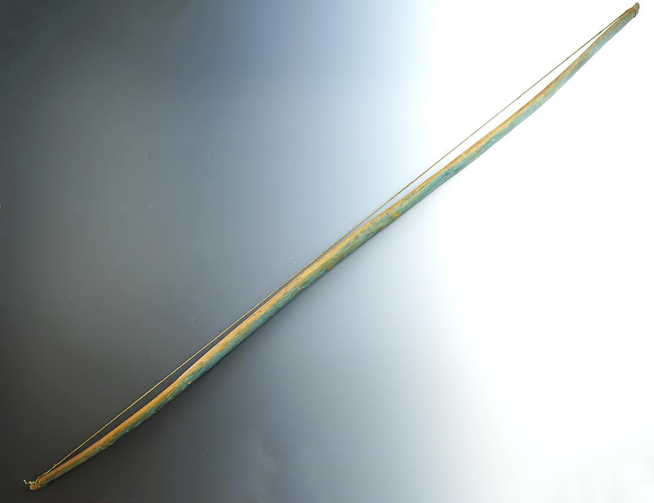 48" long Wood hand carved Sioux Bow from the Kansas area.