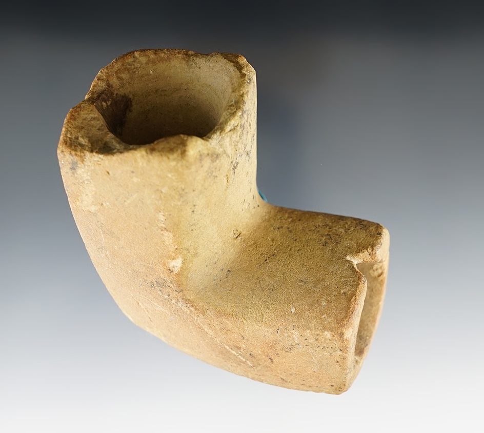 2 3/4" by 2 5/16" Sandstone Pipe found in Meigs Co., Ohio. Ex. Dr. Copeland.