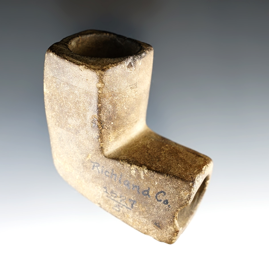 Well made 2" tall x 2 1/8" wide Stone Pipe from in Richland Co., Ohio. Ex. Meuser.