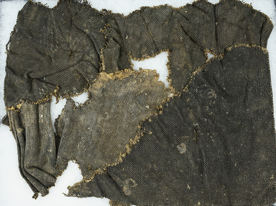 15" by 11" Section of ancient woven textile recovered in New Mexico.