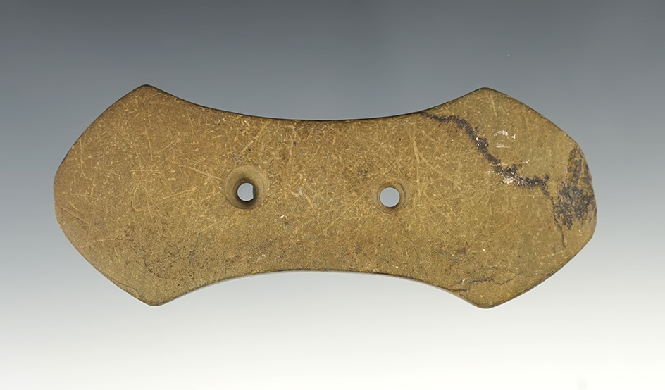 4 7/16" Gorget found in Tennessee. Ex. Phillip George, Don Magnani. Partain COA.