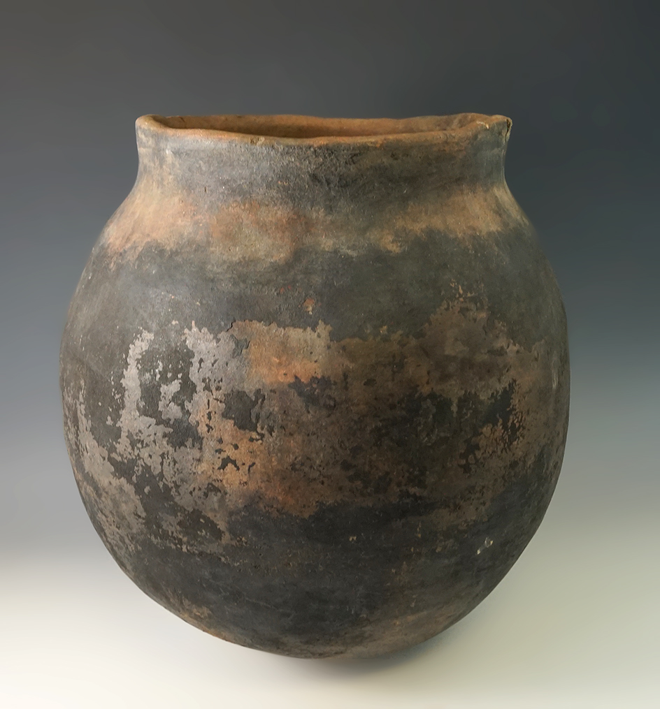 Very large 13" Tall Pottery Vessel found in New Mexico. Some restoration to probe hole.