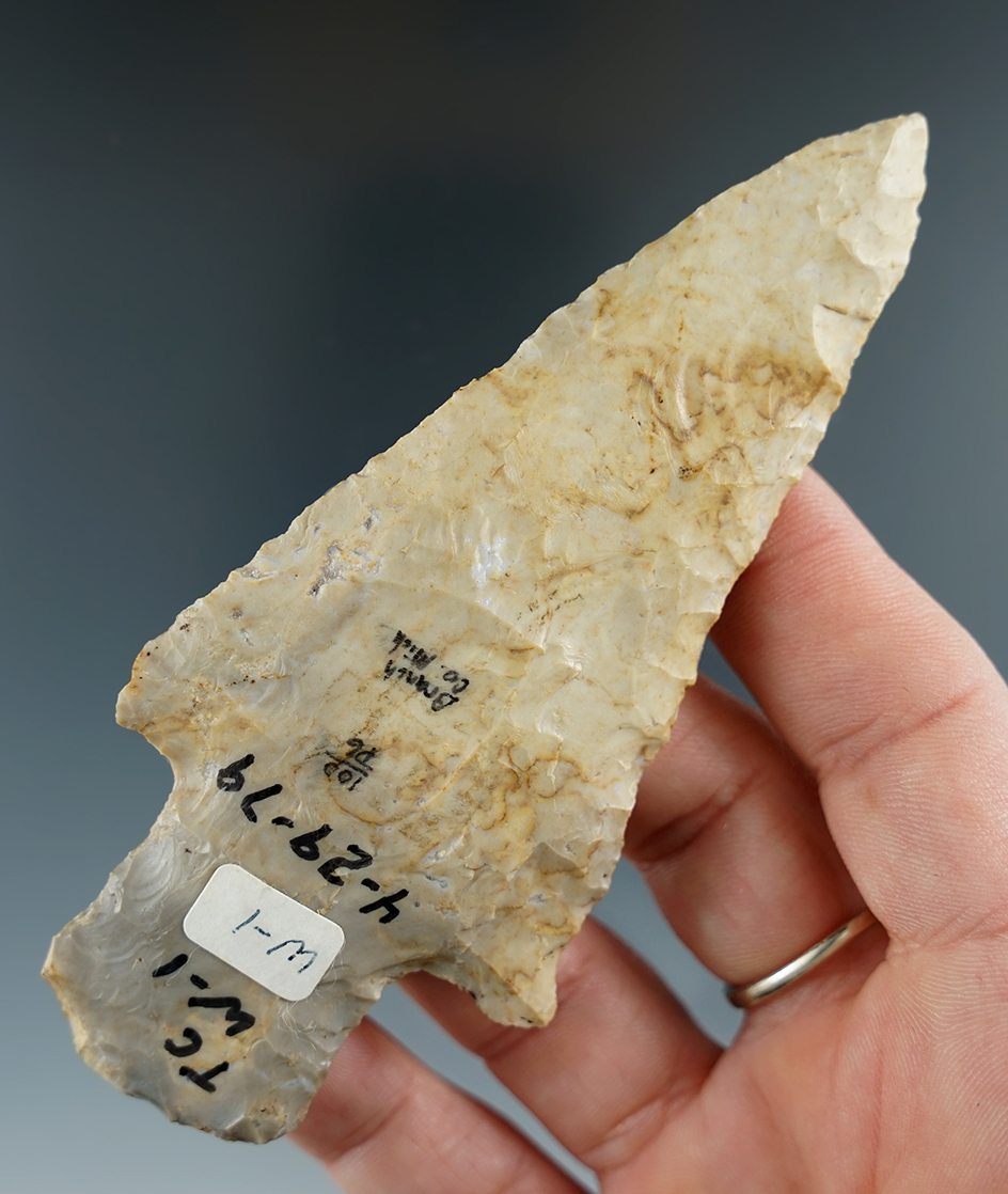 4 5/16" Hopewell Knife found in Branch Co., Michigan.