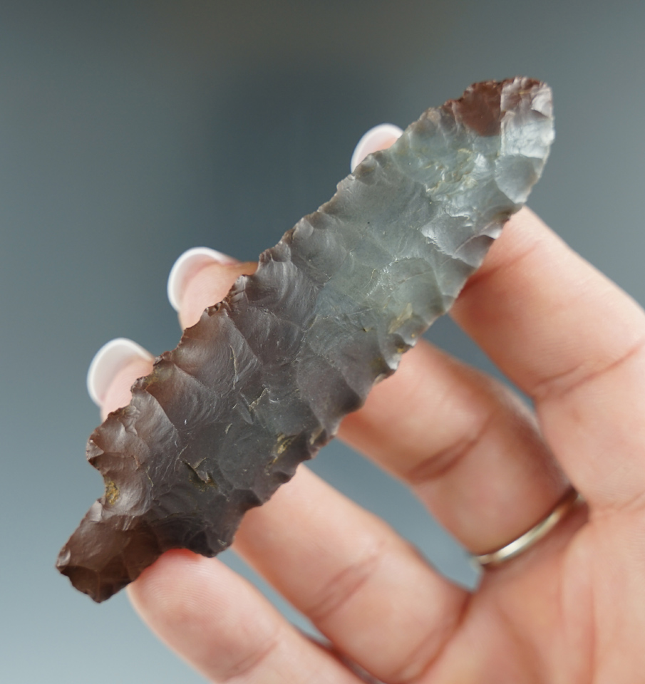 Exceptional! Large 3 3/8" well styled Bear point found in Alaska. Davis G-9 and a Rogers COA.