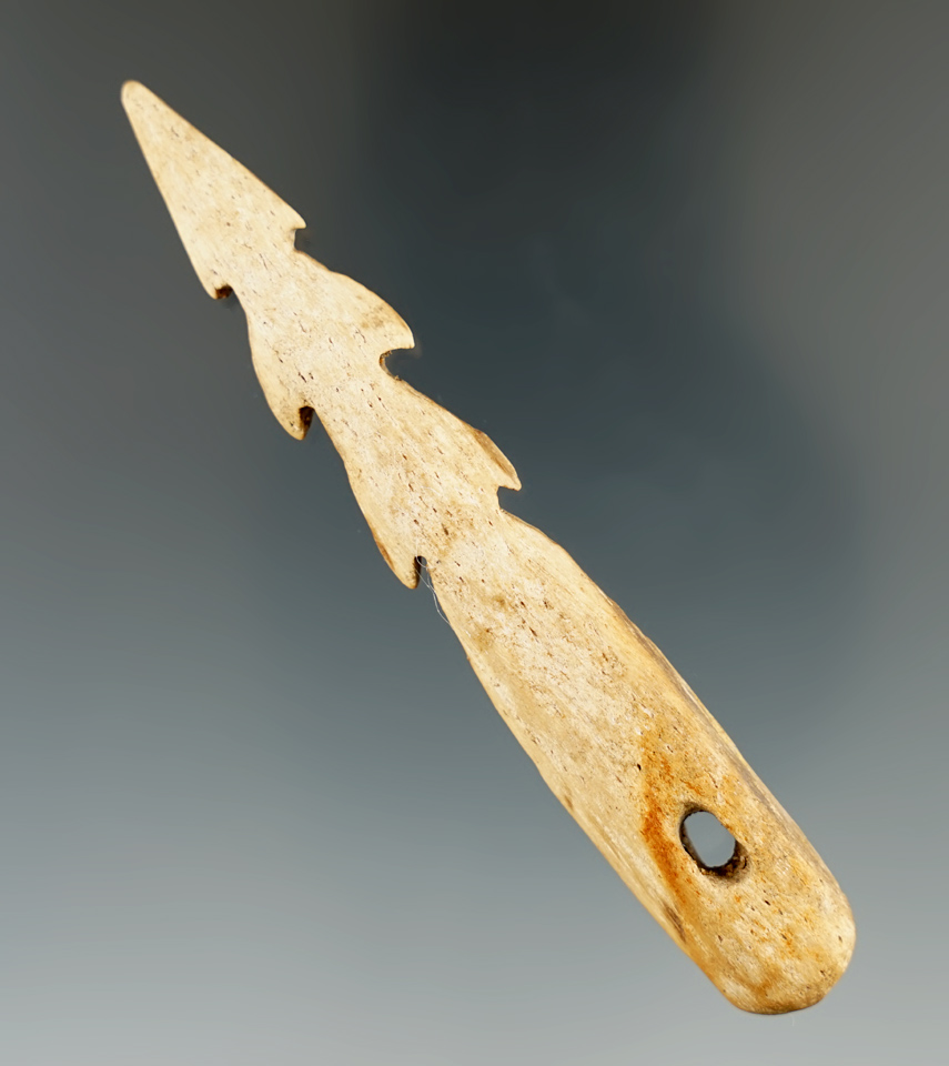 3 5/8" Inuit harpoon tip that is nicely fashioned from bone found in Alaska.