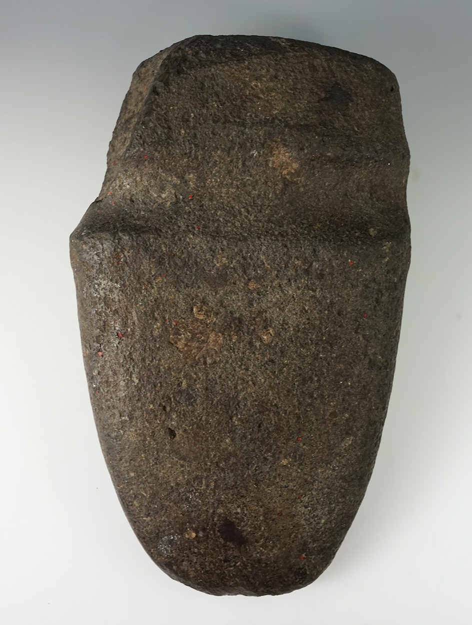 Simply massive! 10 3/4 long by 6 1/4 wide 7/8 grooved Axe found in Fayette Co., Indiana