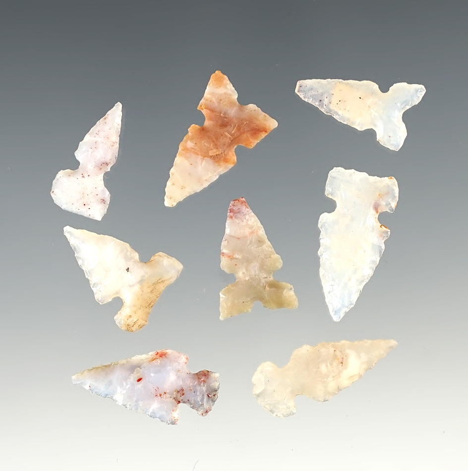 Set of 8 nice points found in New Mexico in 1957. The largest is 15/16".