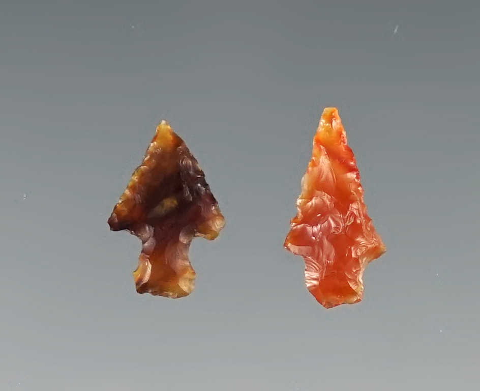 Pair of delicate Gem Points found in Klickitat Co., Washington. The largest is 9/16".