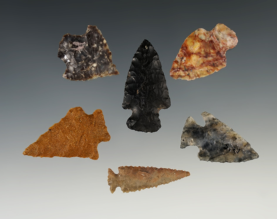 Set of 6 New Mexico points in good condition. The largest is 1 5/8".