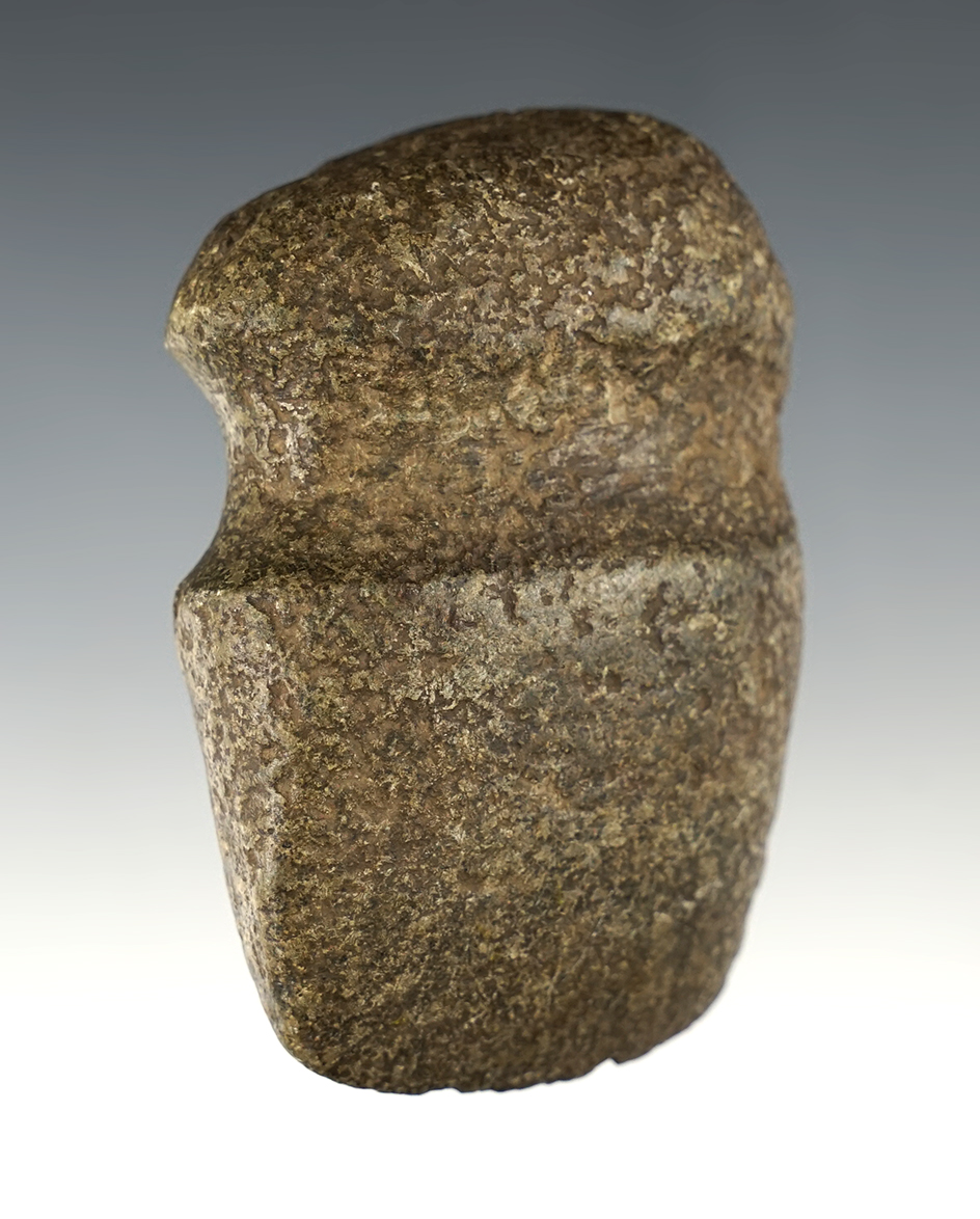 Well styled 3" long 3/4 Grooved Axe found in Adams Co., Illinois.