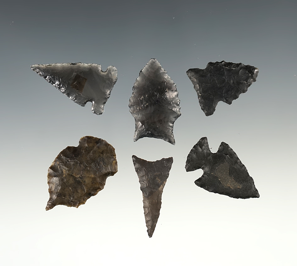 Set of 6 New Mexico points in nice condition. The largest is 1 5/16".