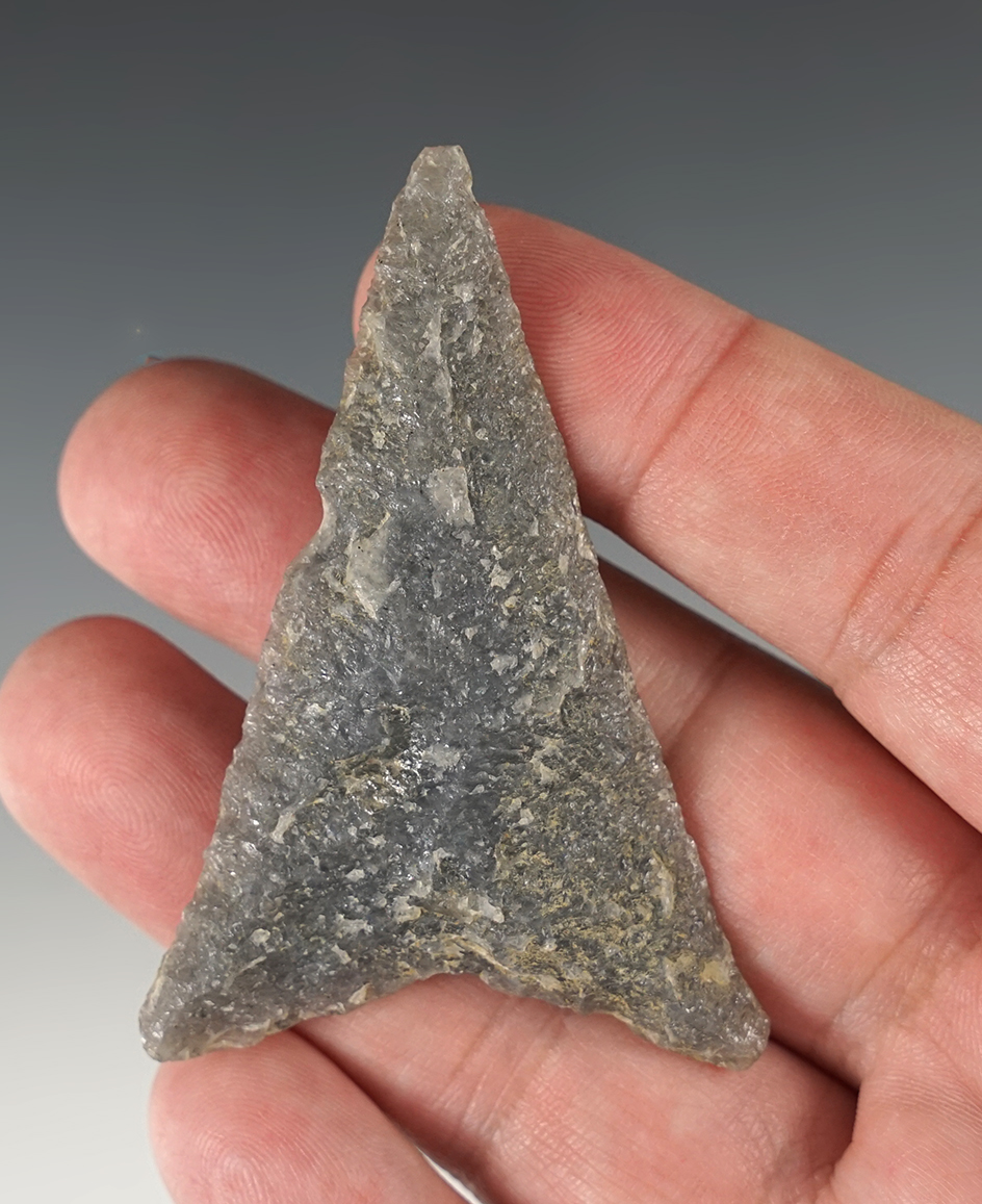 Large 2 3/4" Levanna Triangle found in Pennsylvania. Made from Quartzite.