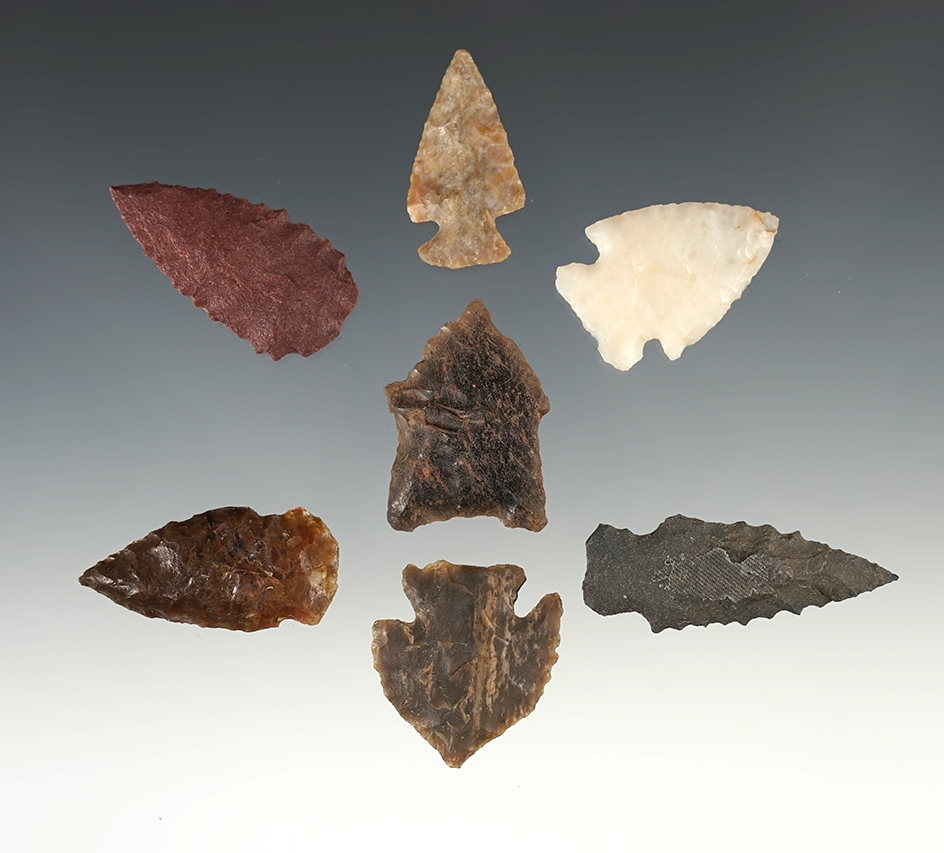 Set of 7 New Mexico points in nice condition. The largest is 1 1/2".