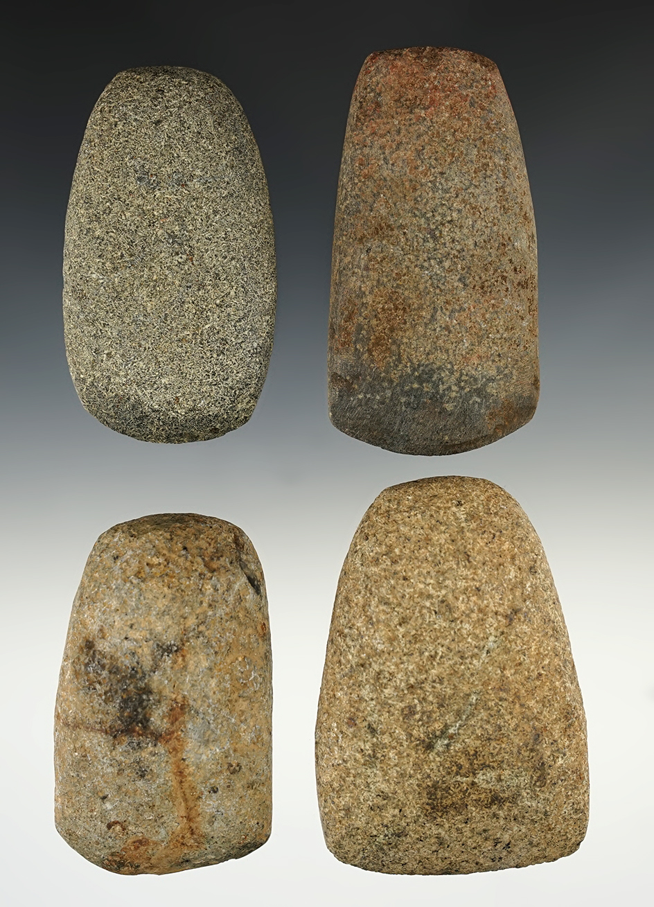 Set of 4 Hardstone Celts found in the Kentucky/Tennessee area. The largest is 3 3/16".